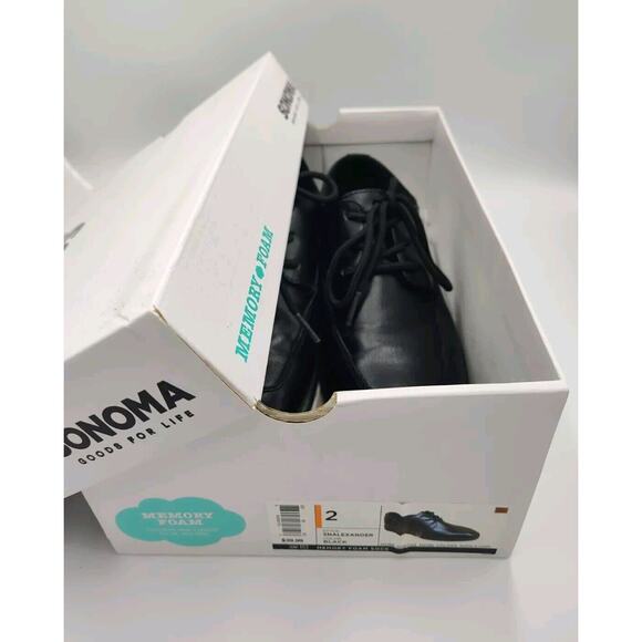 Sonoma Snalexander Black Size 2 Boys Dress Shoes‎ Memory Foam - Picture 4 of 4